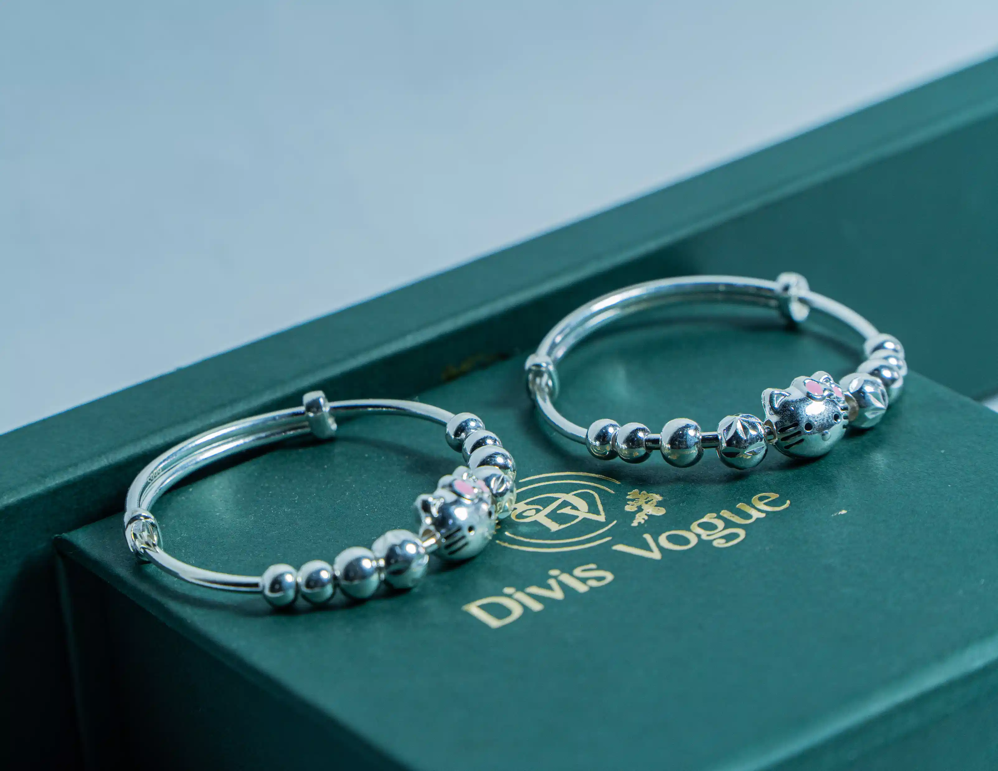 Little Kitty Pure Silver Kids Kada